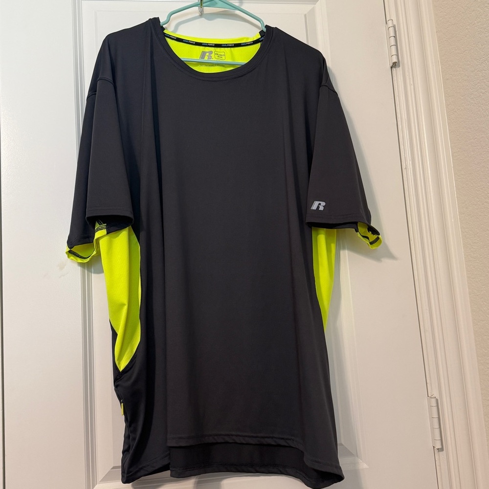 CoolForce Dri-Power 360 Shirt 2XL – Gray & Neon Yellow Activewear Mens - Picture 15 of 16